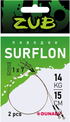 Поводок Dunaev Zub Surflon 1*7 14кг/15см 