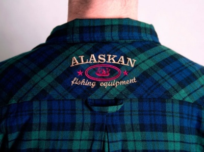 Рубашка Alaskan с меховым подкладом синяя клетка