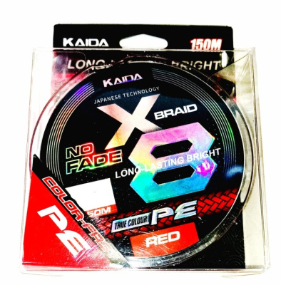 Плетеный шнур Kaida NO Fade PE X8 Red 150м
