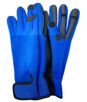Перчатки неопреновые на липучке синие (р XL)