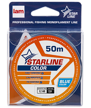 Леска Iam Starline монофильная 50м Blue (0.148мм)