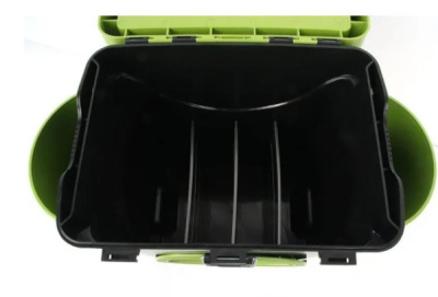 Ящик зимний Helios FishBox двухсекционный зелёный с двумя стаканами 10л