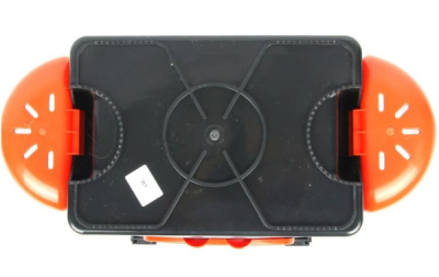 Ящик зимний Helios FishBox двухсекционный оранжевый с двумя стаканами 10л