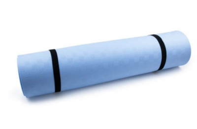 Коврик спортивный укороченный рифленый 6,5мм 0,5*1,4м светло-голубой