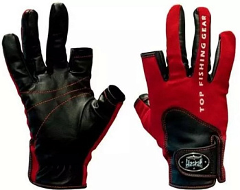 Перчатки спиннингиста Alaskan двухпалые (р L, Черный/Красный)