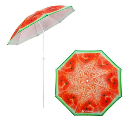 Зонт Nisus Арбуз пляжный с наклоном d1,8м